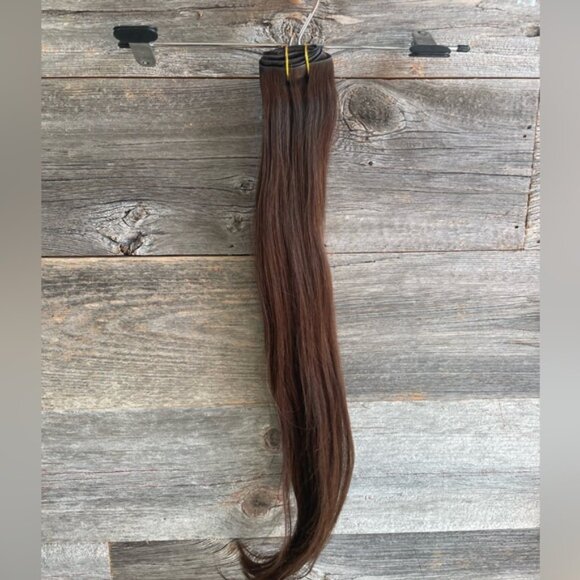 NIB 24” invisi edge chocolate brown 4A 160g clip in hair extensions - Picture 2 of 9
